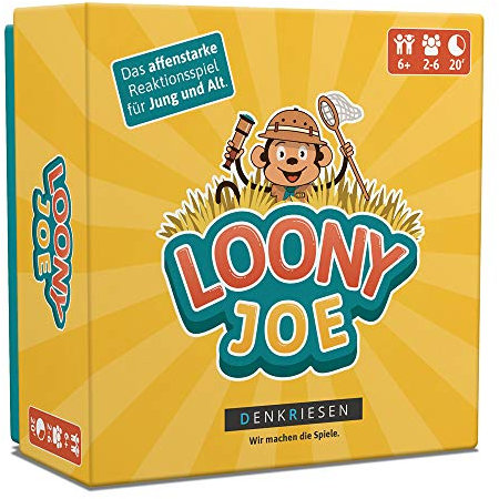 DENKRIESEN - Loony Joe - Das affenstarke Reaktionsspiel für Jung und Alt | Familienspiel | Kartenspiel | Geschenkidee | Reaktionsfähigkeit & Beobachtungsgabe | Spaß für alle Altersgruppen