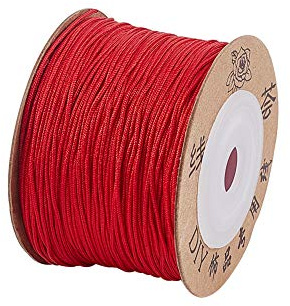 UNICRAFTALE 100 m / Rollo 0.8 mm Cordón de Hilo de Nailon Cordón de Anudado Chino Cordón de Cuentas de Hilo Rojo Hilo Chino para Pulseras para Hacer Pulseras de Joyería DIY
