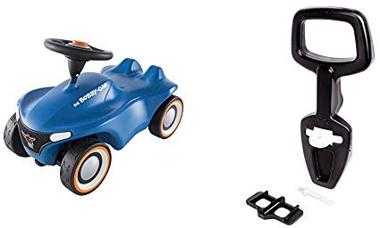 Big-Bobby-Car Neo Blau - Rutschfahrzeug für drinnen und draußen, Kinderfahrzeug mit Flüsterreifen & Bobby Car Walker - 2-in-1 Lauflernhilfe und Rückenlehne in Einem, mit integriertem Kippschutz