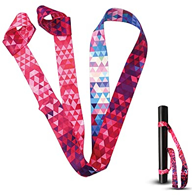 ZHIQIN Adjustable Non-Elastic Stretch Strap - Printed Yoga Mat Carrier, 173cm X 3.8cm