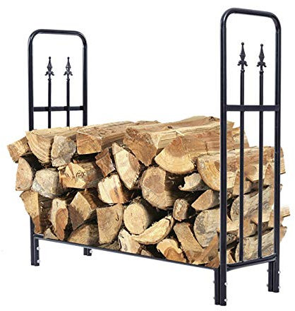 Kaminholzhalter/Kaminholzständer Große breite Brennholz-Rack-Kamin-Werkzeug-Rack Indoor Outdoor-Kamin-Hochleistungs-Stahl-Schwarz-Holz-Speicher-Stapel Feuerholzregal Holzhalter
