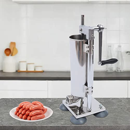 Vertical Manual Sausage Stuffer Machine | Stainless Steel | Homemade Sausage Maker | 6lbs Capacity | Healthier & Tastier | Meat Tools