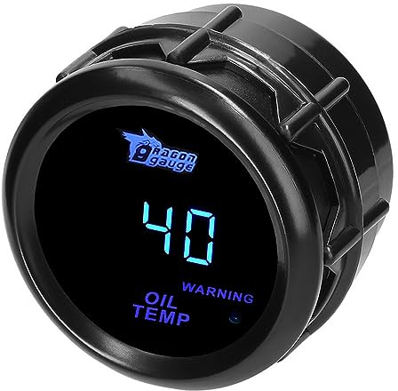 MOCNT Medidor Temperatura del Aceite 2 52mm Medidor Temperatura Aceite del Coche Azul Luz Digital Temperatura Aceite Indicador de Calibre Instrumentos Temperatura con Sensor