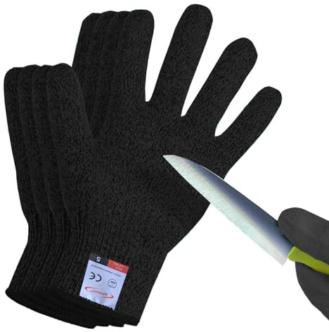 ohsuni Lot de 2 paires de gants résistants aux coupures de qualité alimentaire pour cuisine, écaillage des huîtres, traitement des filets de poisson, sculpture