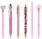 SHUBEIEUMI Lot de 6 Stylos à Bille pour Femme, Stylos à Bille Diamant Stylo en Métal, À paillettes, En métal, pour les Femmes Filles Demoiselle d'honneur