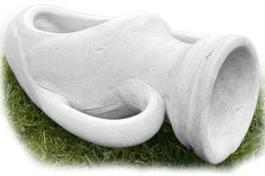 FABRIQ Pot de fleurs en pierre 40 cm - 8 kg - Résistant aux intempéries - Pot de fleurs classique pour l'extérieur - Gris