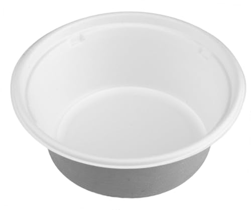 CLARINA – Suppenschalen Einweg 350ml (13cm) – Einwegschalen aus Zuckerrohr – Eco Einweggeschirr biologisch abbaubar – 50 Stück umweltfreundliche Einweg-Schüsseln