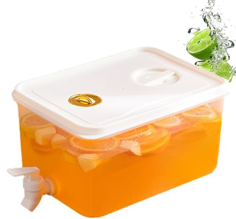 10L Getränkespender Für Kühlschrank, Kühlschrank Wasserspender Mit Filter Und Deckel, Getränkespender Mit Zapfhahn, Saftspender Wasserspender, Für Cocktails, Säfte