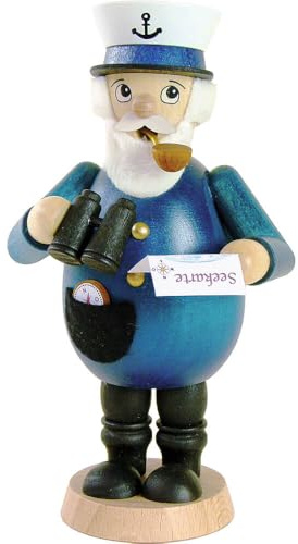 Erzgebirge Palast Ullrich Kunsthandwerk Räuchermännchen Kapitän - 15,5 cm