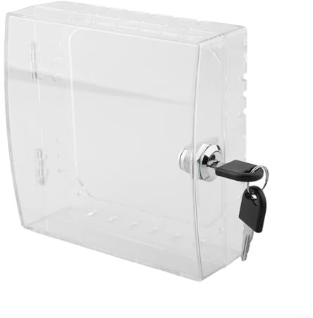FACAIIO Thermostat Box With 2 Keys，Transparent Lockable Thermostat Cover，Transparent Lock Box For Thermostats For Restaurants, Wall Ac Panel, School（16 * 15 * 6CM）