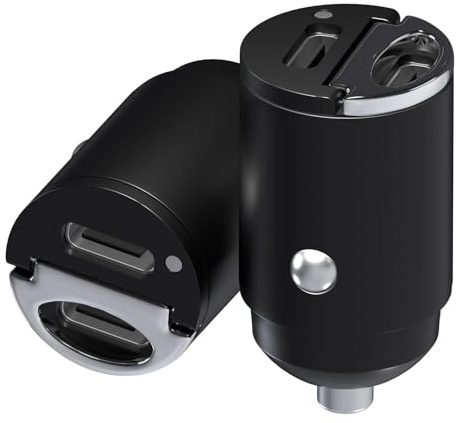 MMOBIEL Doble USB-C Adaptador Cargador Coche [2 Pack] – 45W Cargador USB Encendedor Carga Rapida – Cargador de Coche Ultracompacto – Cargador USB para iPhone 16 15 14 13 Pro MAX, Samsung S26 S25 S24