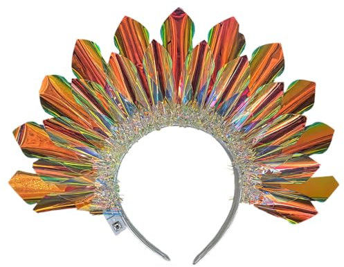 Bandeau de Noël lumineux LED avec pétales réfléchissants arc-en-ciel, accessoire de cheveux pour femme