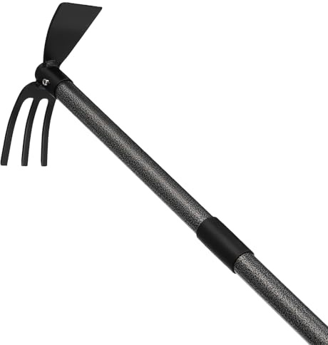 EUIJOIP Adjustable Garden Hoe – Multi-Purpose Weeding & Digging Tool with Ergonomic Handle, Length (16-60), Rust-Proof Coated Steel, Heavy Duty for Farm, Yard, Gardening
