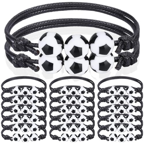 20 PCS braccialetti da calcio, braccialetti dell'amicizia per bambini, braccialetti regolabili per feste sportive, braccialetti per bambini regali per feste di compleanno, gadget calcio