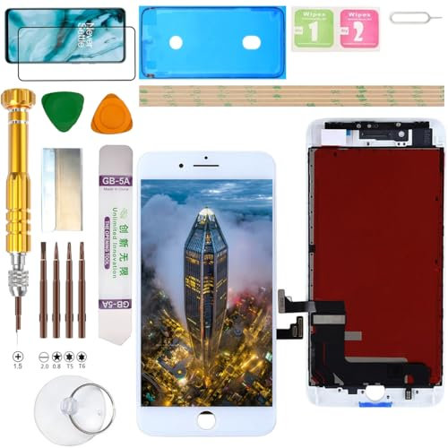 Gadget Troops Conjunto de pantalla LCD para iPhone 8+ Plus A1897, A1864, A1898, A1899 (blanco)