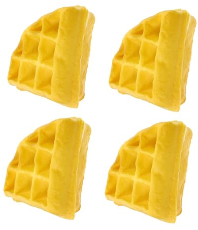 IMIKEYA 4pcs Realistic Waffle Molds for Waffle Makers Simulation Food Dessert Models Compact Portable Artificial Bread for Home Party Decorations