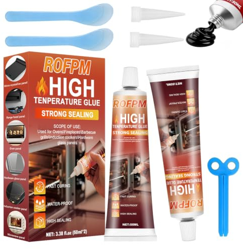High Temperature Silicone Sealant, Oven Door Glue, 100ml，Black | High Temperature Glue for Ovens, Oven Door, Glass Cooktops, Microwave Ovens, Induction Hobs