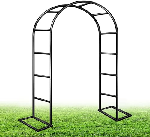 Arche de jardin en métal robuste pour plantes grimpantes et roses - Treillage intérieur/extérieur - Décoration de paysage robuste (180 x 220 cm)
