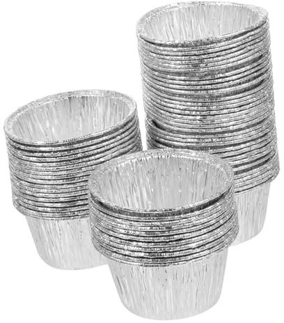 iplusmile 100pezzi Stampini Mini Muffin Usa e Getta in Alluminio Resistente Per Dolci Torte Crostate e Tartellette Teglie Monouso Rotonde Per Forno e Freezer