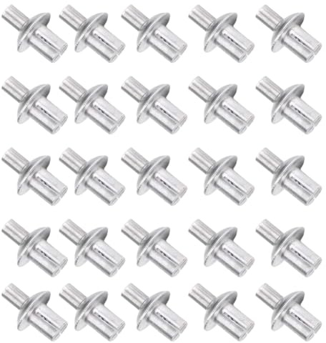 Eieenotee Remaches de Núcleo de Aluminio con Cabeza Redonda 200 Piezas, Remache de Aluminio de Expansión Tipo Golpe, Remaches Ciegos con Accionamiento de Martillo de Cabeza Media Redonda