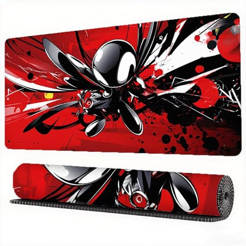 Gaming Mouse Pad Red Abstract Mouse Mat 59.1x31.5in Desk Mat Large Extended XXL Mousepad with Stitched Edges and Anti Slip Rubber Base Desk Accessories for Computer Gaming Room Gifts for Men, Model702