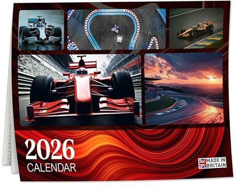 Calendario Formula F1 Giftinghouse 2026 con date delle gare (gen – dic 2026) – formato A3 quando aperto – Calendario da parete con compleanni dei piloti e località delle gare globali – Regali Formula