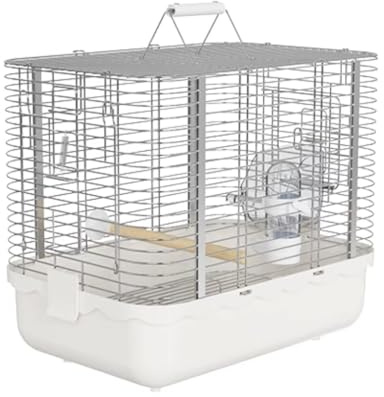 Undulatbur Fågelbur Kanariefågel Fågelbur I Plast Liten Med Matskålar För Parakit Undulat Flygbur för Fåglar(White)