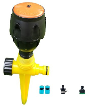Vilgftyiet Pour système d'irrigation automatique avec arroseur rotatif réglable pour pelouse, jardin et serre, arroseur d'eau pour une irrigation efficace et un jeu d'eau amusant, jaune