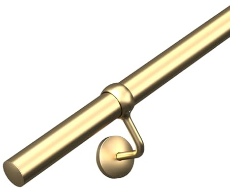 Kit corrimano per scale da 3,6 m, guida in ottone e staffe | Kit completo per ringhiera, testato FIRA e conforme BS 6180:2011, 10 anni di garanzia, costruzione durevole
