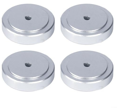 4 st aluminiumljudisoleringsfotdynor med silikon, stötdämpande stativ för subwoofer-högtalare, CD-spelare, förstärkare, halkfritt vibrationsdämpande fäste, set (40 x 15 mm)