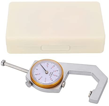 Calibro Spessimetro a Quadrante 0-30mm Alta Precisione per Carta, Film e Pelle - Lettura Chiara, Custodia Portatile, Uso Industriale e Artigianale