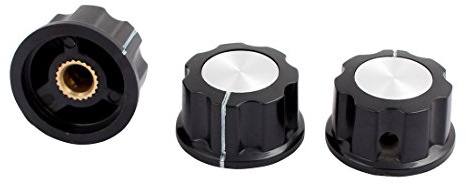 sourcing map 3 Stück 6mm Rändelwelle Plastik Potentiometer Lautstärkeregler Drehknopf Kappe DE de