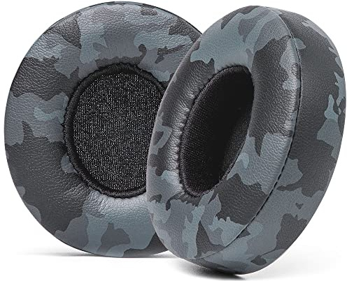 WC PadZ Solo 2 & 3 - Replacement Earpads for Beats Solo Wireless Headphones | Made by Wicked Cushions | Soft Leather, Luxury Memory Foam, Strong Adhesive (Does Not Fit Beats Solo 4) | Black Camo