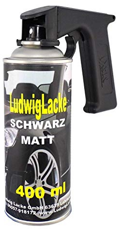 Schwarz matt 1 Spraydose AUTOLACK Lackspray 400ml & Haltegriff