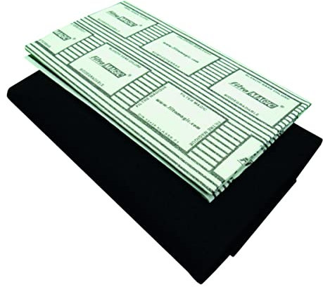 Filtamagic Cooker Hood Grease indicator filter x2 + Activated carbon Grease Odour removal Filter x1, Size: 570 x 470mm cut to fit (UNIVERSAL)