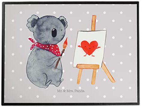 Mr. & Mrs. Panda Schreibunterlage Koala Künstler - Geschenk, Liebesgeschenk, malunterlage, Zeichnen, Unterlage Schreibtisch, Liebe, schreibtischunterlagen, schreibtischunterlage, bastelunterlagen