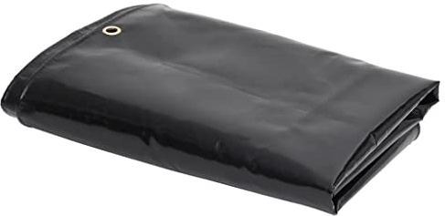 'vidaXL Black Canvas Tarpaulin - Tear- Cover with PVC Coating - Temperature from -30°C to 70°C - Easily Installed 1.5x20m Tarpaulin
