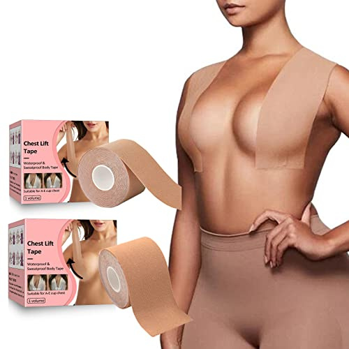 WANWEN Cinta Adhesiva Pecho Push Up, Pezoneras Adhesivas Invisibles Pegatinas Sujetador Pecho, Invisible Transpirable Resistente al Agua y Agradable al Tacto
