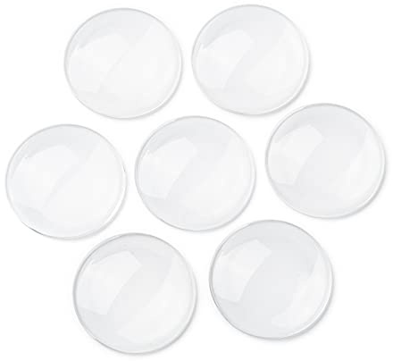 Cheriswelry 50 Stück 35 mm halbrunde Glas-Cabochons, transparent, flache Rückseite, Glaskuppel-Fliesen für Kamee, Foto, Anhänger, DIY, Dekoration, Handwerk, Schmuckherstellung