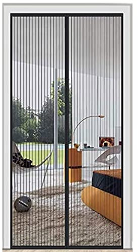 Magnetischer Moskitonetzvorhang, 85x220cm, Anti-Mücken-Magnetvorhang mit Magnet in verschiedenen Farben für Türen und Balkone, Schwarz, personalisierbar