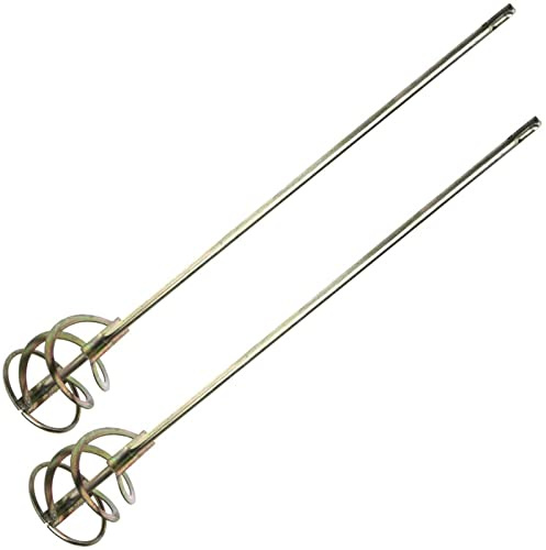 Pair of SDS Spiral Mixing Paddle Paint and Mud Mixer Mixer Whisk for Drill in 1 to 5 gallon buckets Fits all Standard (size: 4 inch x 20 inch, around 100mm x500mm)