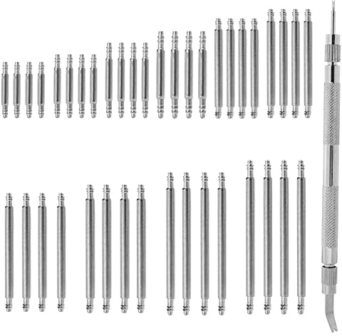 Sliverdew Kit de réparation de bracelet de montre - 41 barrettes à ressort et tiges de ressort de montre en acier inoxydable (8-26 mm)