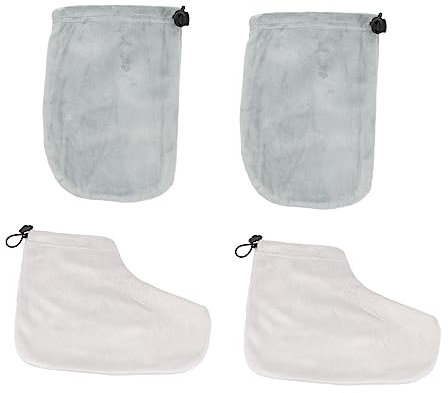 minkissy Pflegezubehör 2 Paar Handschuhe Gemütliche Hand- Und Fußliner Paraffinwachs Booties Wachsbad Fußabdeckung Kuschelige Hand- Und Fußeinlagen Wachsbad-fußabdeckung Zubehör Einweg