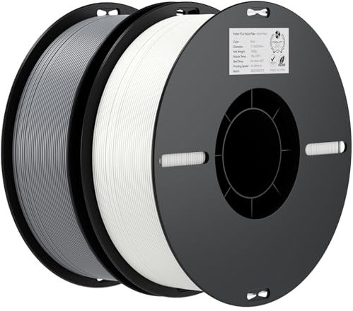 Creality Ender PLA Filament 1,75mm 2 Packs für 3D-Drucker, 2 x 1kg Spule 3D Druck Filament, Maßgenauigkeit +/- 0,03mm, passend für die meisten FDM 3D Drucker, Weiß & Grau