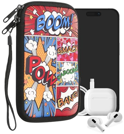 kwmobile Housse de Protection pour Smartphone M - 5,5 - Sacoche de Protection pour Téléphone Portable en Néoprène Pop Art Multicolore