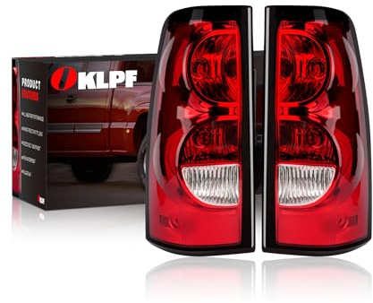OKLPF Rear Brake Tail Light Compatible With 2003 2004 2005 2006 Chevy Silverado 1500 1500HD 2500 2500HD 3500,Replace Red Taillight Assembly,Included Bulbs and Harness,Driver and Passenger Side