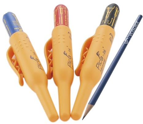 Pica Tieflochmarker - Pica-Set - Bohrlochmarker für tiefe Löcher in schwarz/blau/rot