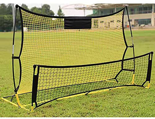 Fußball Fussball Rebounder Netz - Professionelle Soccer Training Ziel, Faltbare Ausrüstung für Kinder und Erwachsene, Stabiler Stand, Gelb+Schwarz, 195cm x 118m x 90cm