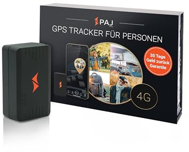 PAJ GPS People Finder 4G - Mini Traceur GPS pour Enfants et Personnes âgées - jusqu'à 5 Jours d'autonomie - Petit Traceur avec localisation en Temps réel, adapté à la démence, Notifications d'alarme