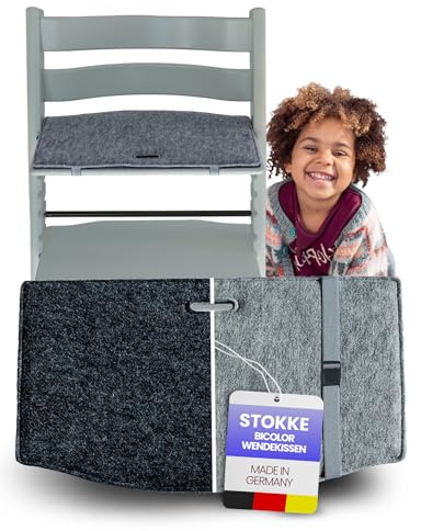 Sitzkissen Hochstuhl kompatibel mit Stokke Tripp Trapp - Made in Germany - Waschbares Hochstuhl Kissen aus Wollfilz easy and green®